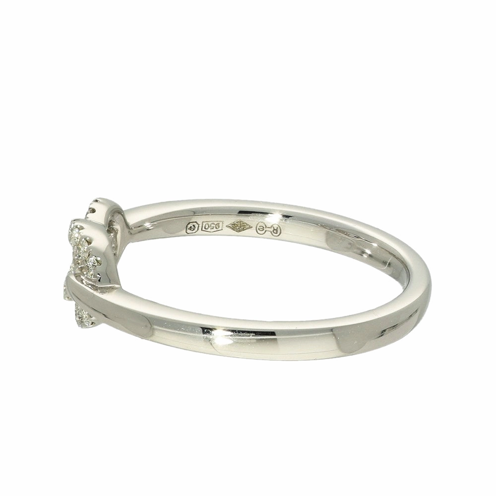 Platinum & Diamond Interlocking Double Circles Ring