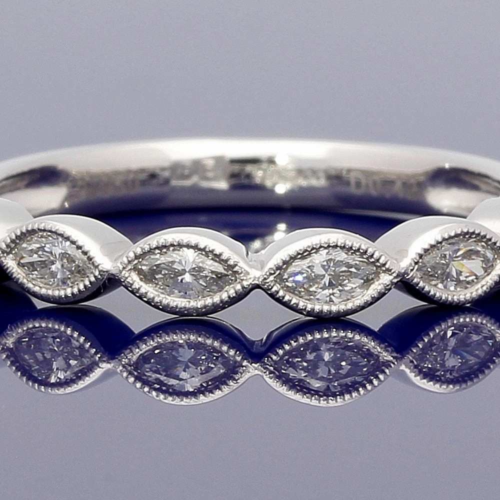 Platinum & Marquise Diamond Half Eternity Ring