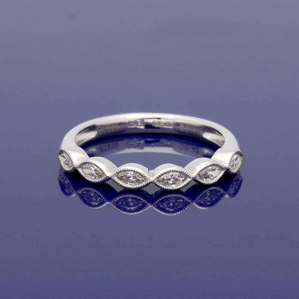 Platinum & Marquise Diamond Half Eternity Ring
