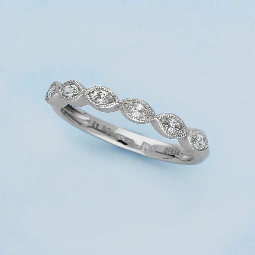 Platinum & Marquise Diamond Half Eternity Ring