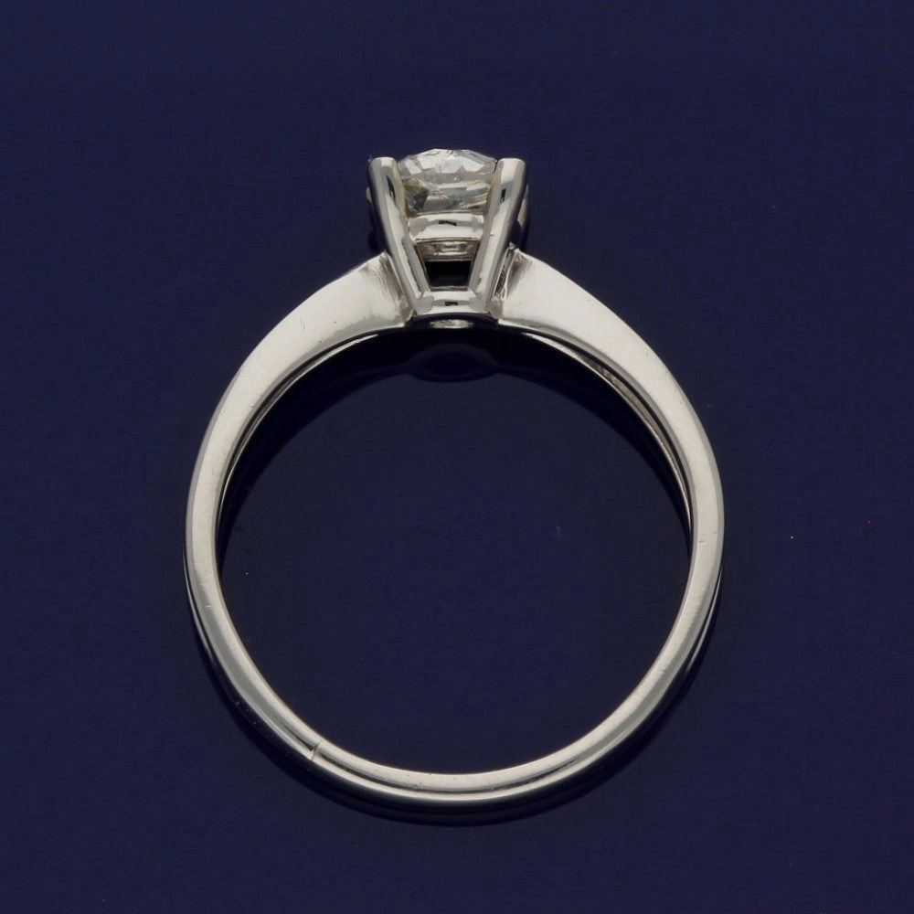 Platinum and Old Cut Diamond Solitaire Engagement Ring
