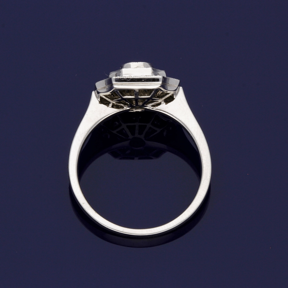 Platinum Art Deco Diamond Tiered Cluster Ring
