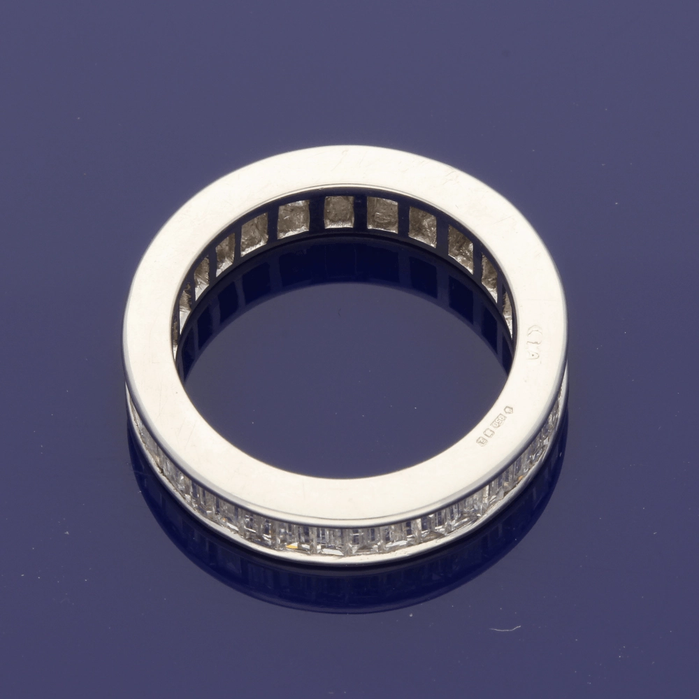 Platinum Baguette Cut Diamond Full Eternity Ring