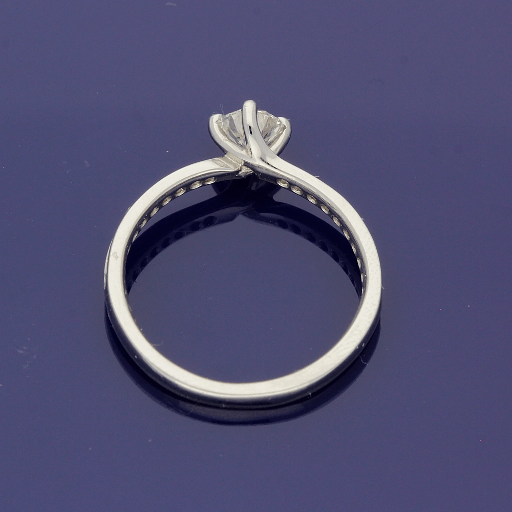 Platinum Certificate 0.39ct Diamond Shoulders Solitaire Engagement Ring