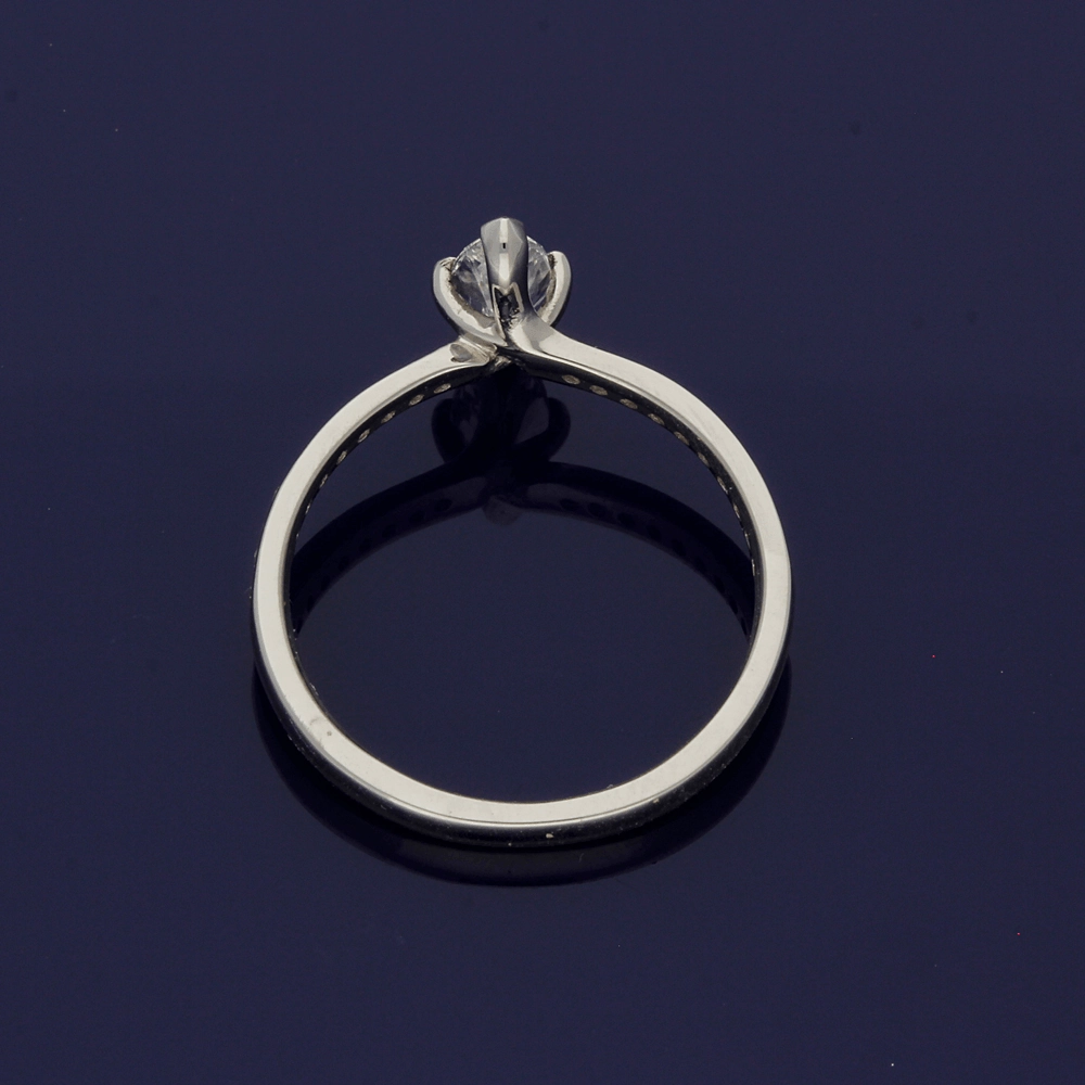 Platinum Certificated 0.54ct Marquise Solitaire Ringwith Diamond Shoulders