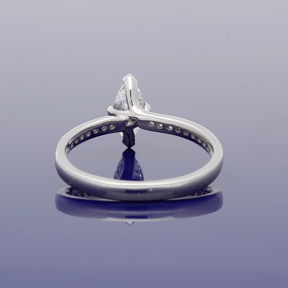 Platinum Certificated 0.54ct Marquise Solitaire Ringwith Diamond Shoulders