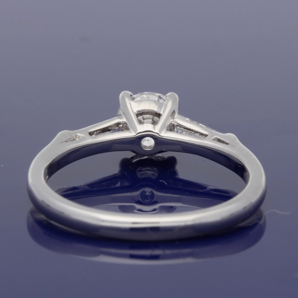 Platinum Certificated 0.71ct Diamond Engagement Ring with Tapered Baguettes