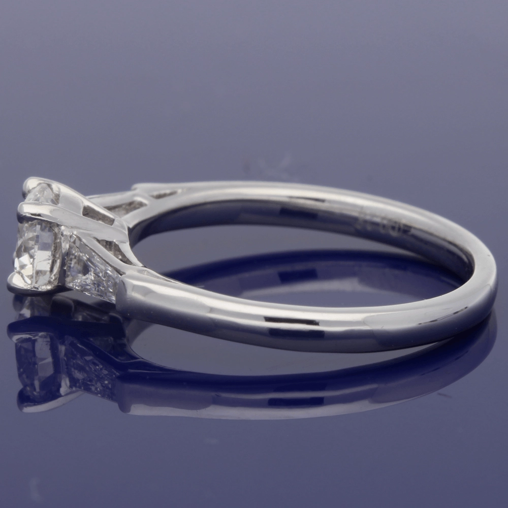 Platinum Certificated 0.71ct Diamond Engagement Ring with Tapered Baguettes