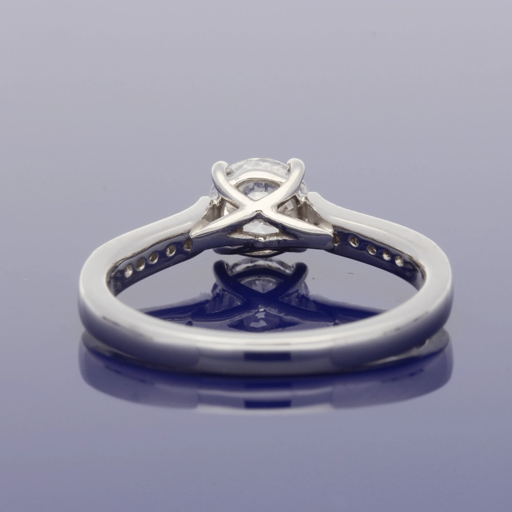 Platinum Certificated 0.81ct Solitaire Engagement Ring with Diamond Shoulders
