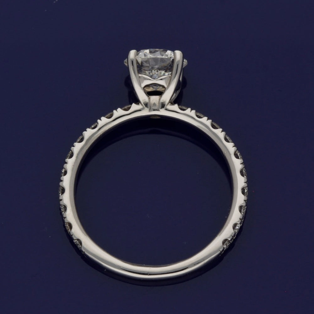 Platinum Certificated 1.26ct Diamond Solitaire Engagement Ring with Diamond Shoulders