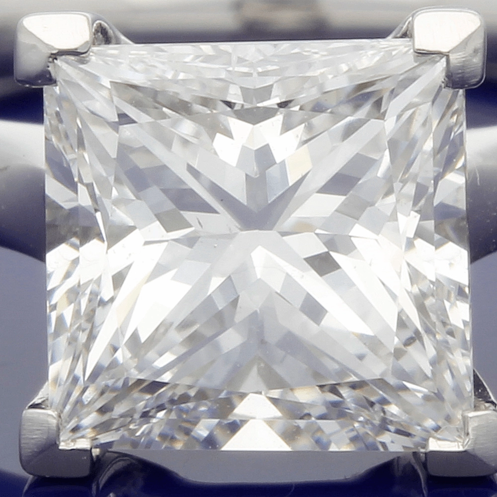 Platinum Certificated 2.05ct Princess Cut Diamond Solitaire Engagement Ring