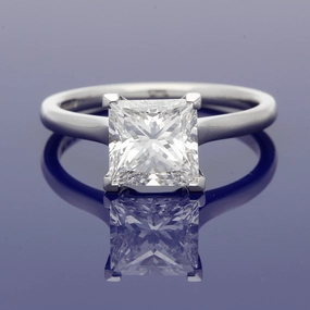 Platinum Certificated 2.05ct Princess Cut Diamond Solitaire Engagement Ring