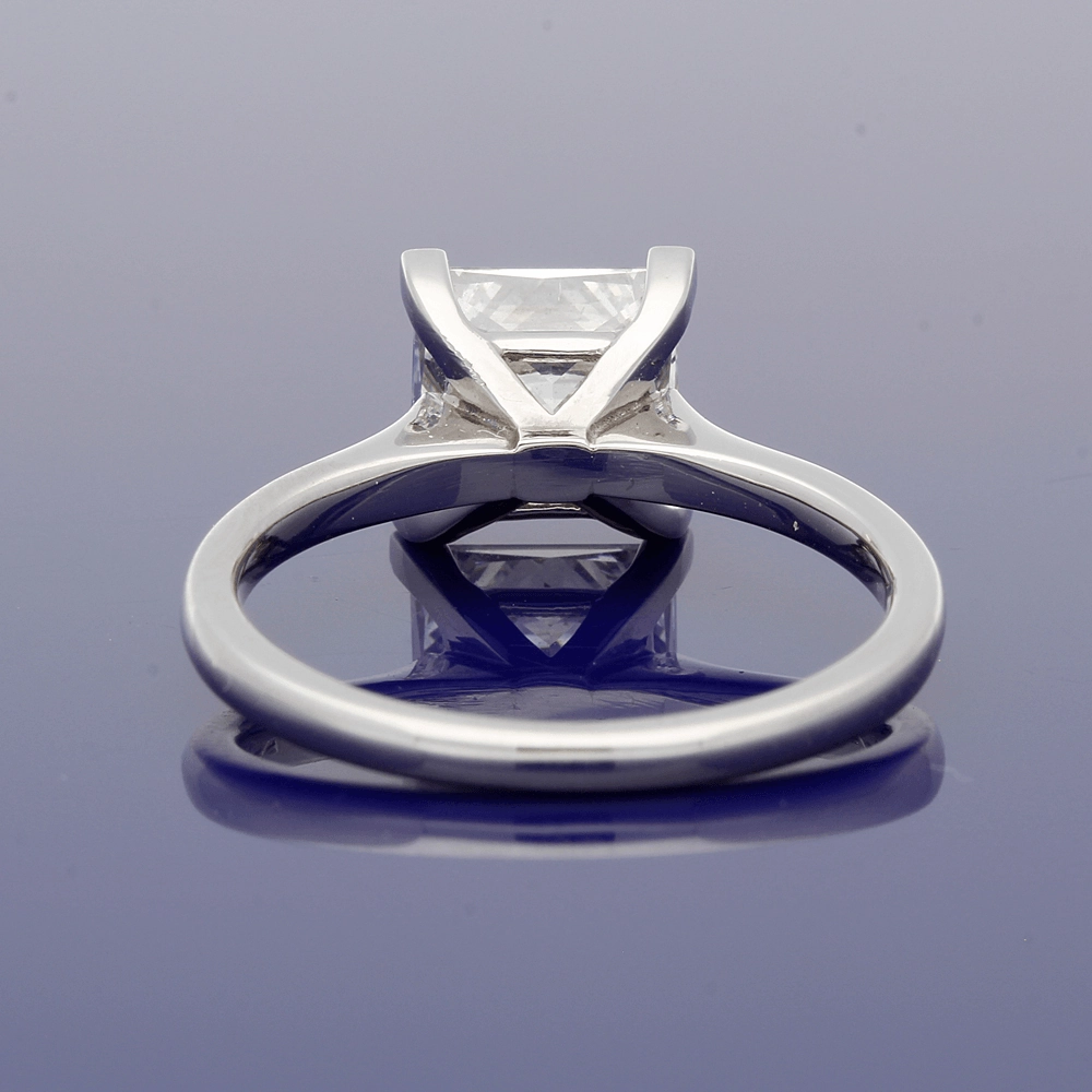 Platinum Certificated 2.05ct Princess Cut Diamond Solitaire Engagement Ring