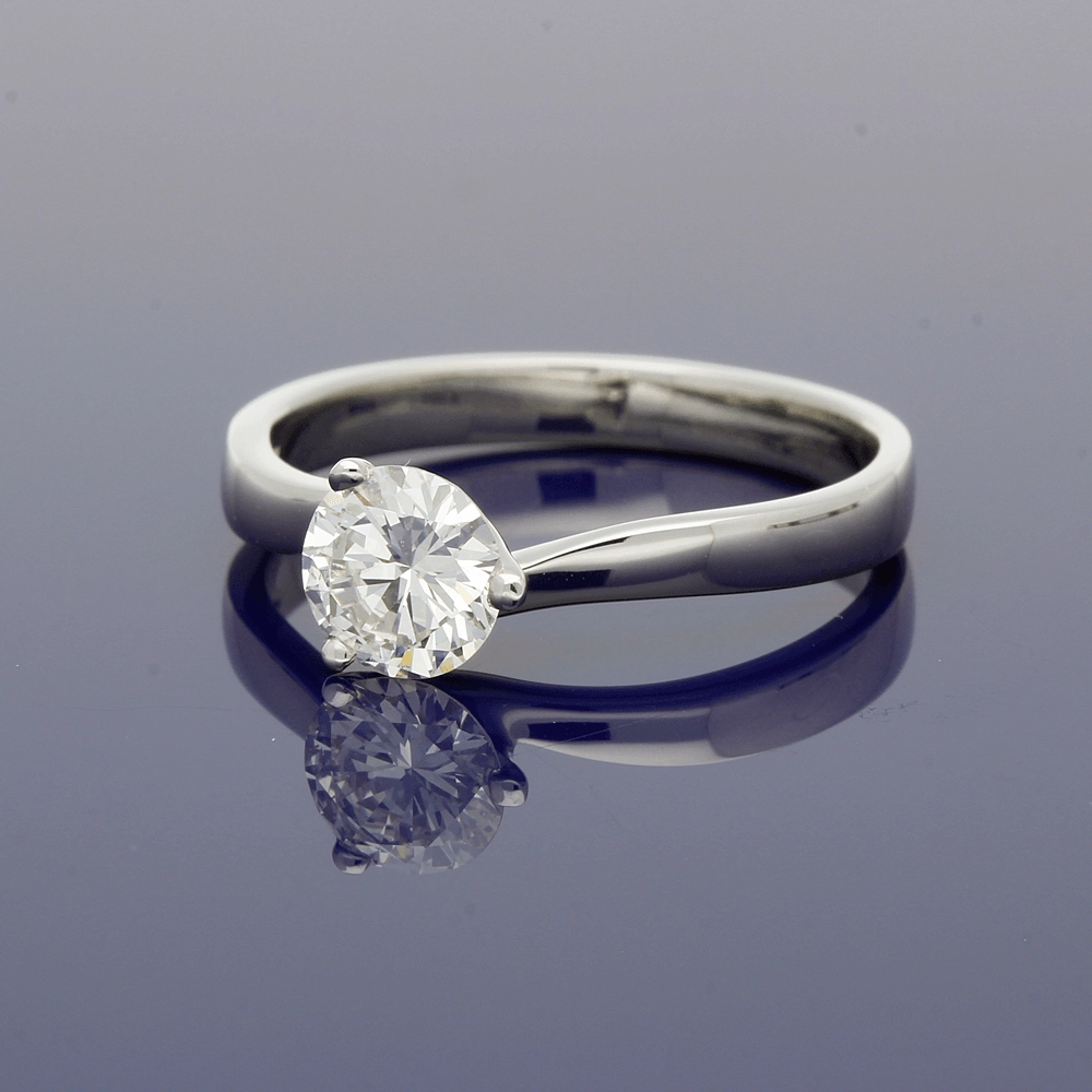 Platinum Diamond 0.70ct Solitaire Twist Ring