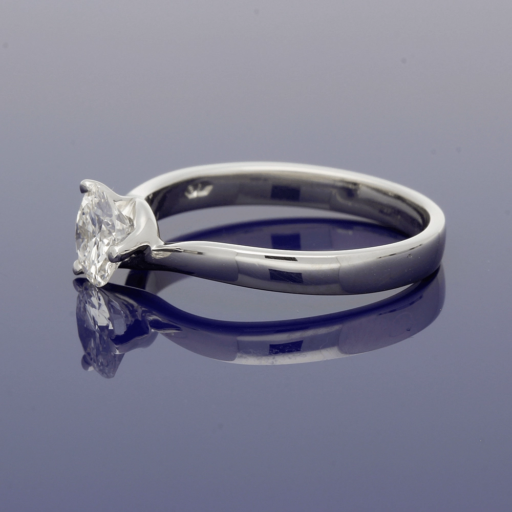 Platinum Diamond 0.70ct Solitaire Twist Ring