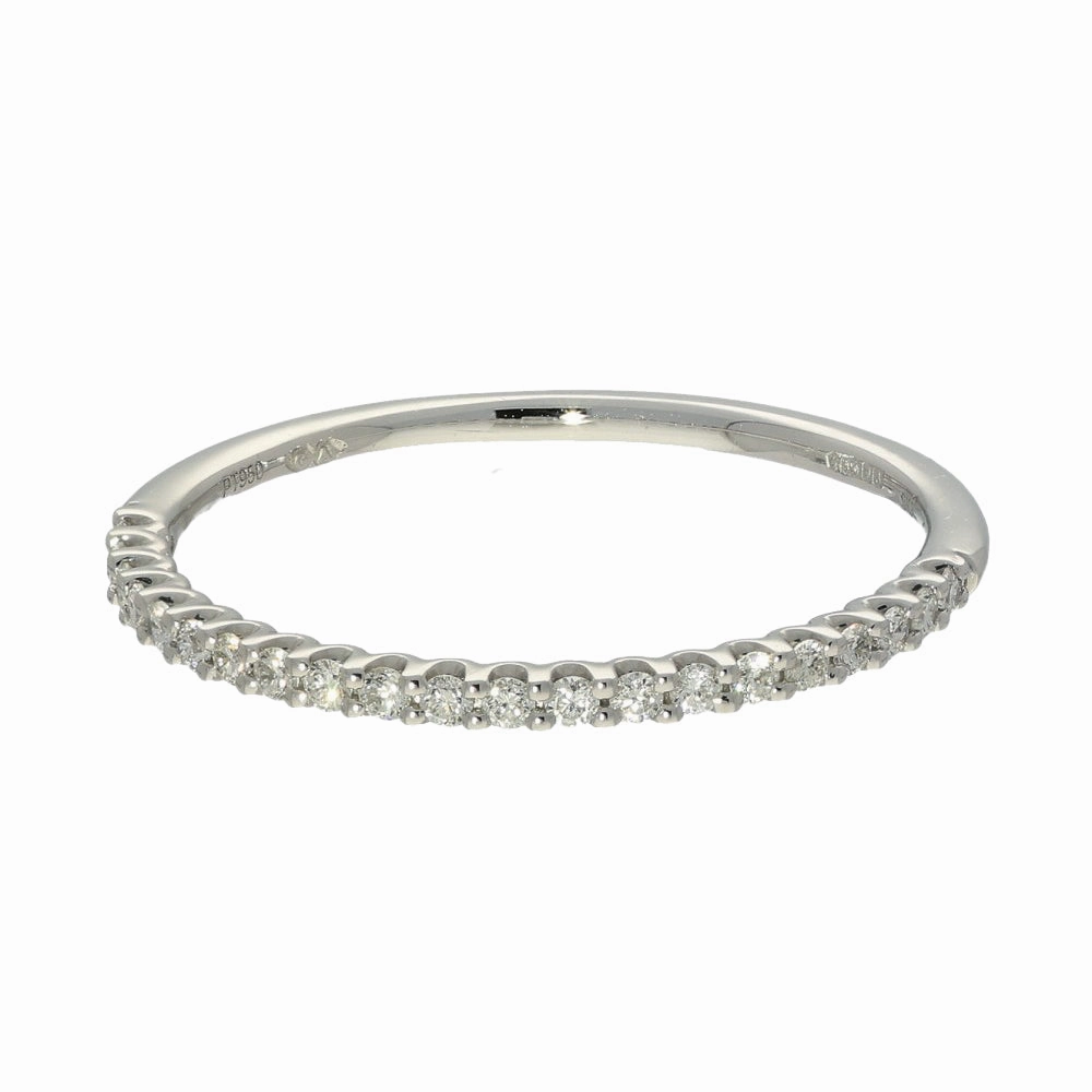 Platinum Diamond 1.3mm Slim Half Eternity Ring