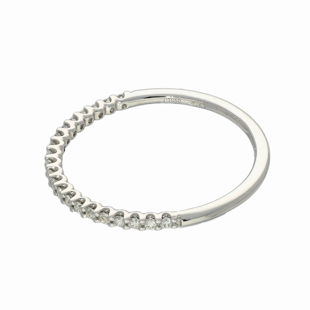 Platinum Diamond 1.3mm Slim Half Eternity Ring