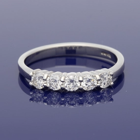 Platinum Diamond 5-Stone Eternity Style Ring