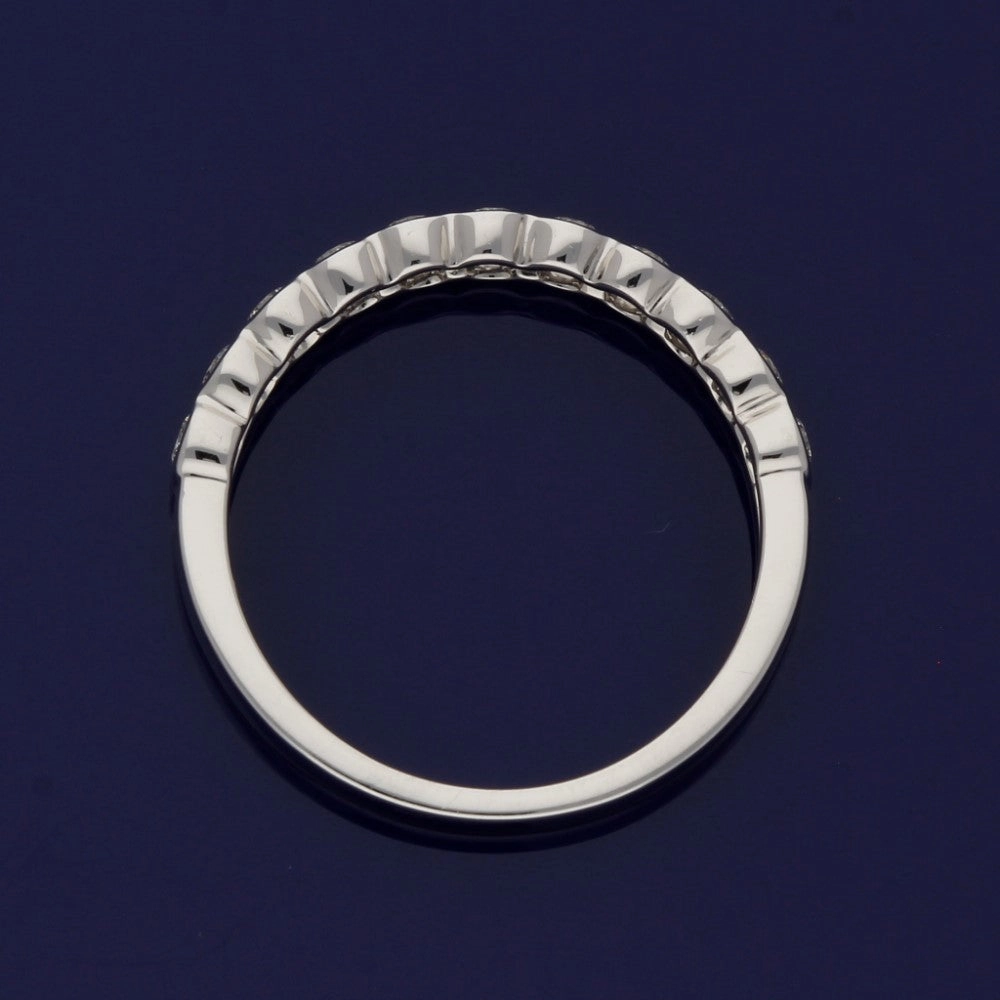 Platinum Diamond Bezel Set Half Eternity Ring