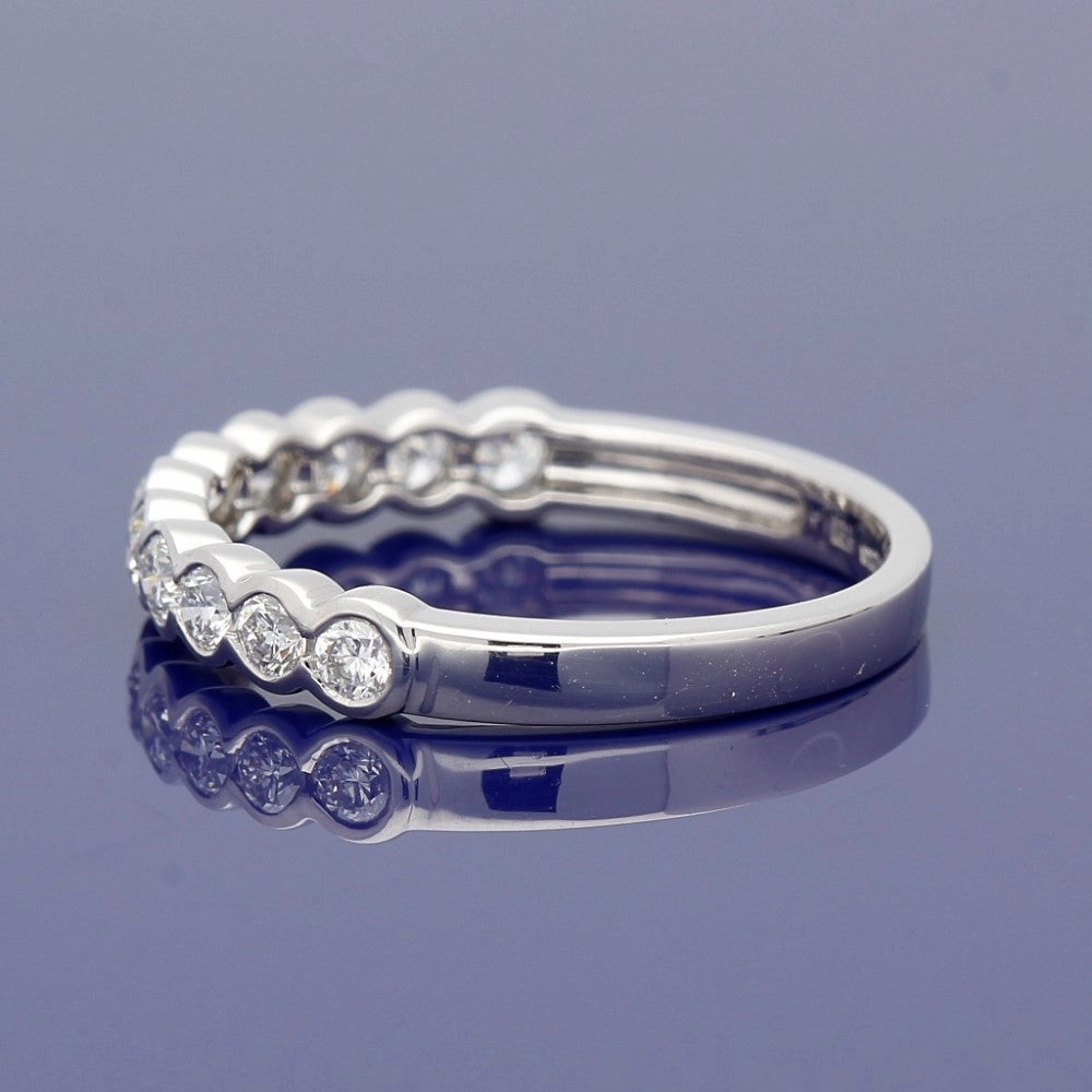 Platinum Diamond Bezel Set Half Eternity Ring