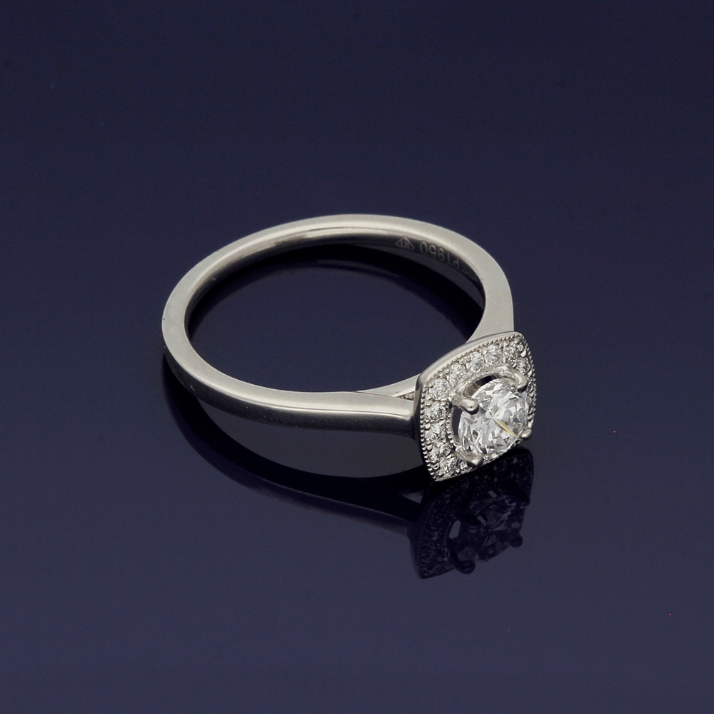Platinum Diamond Halo Cluster Ring