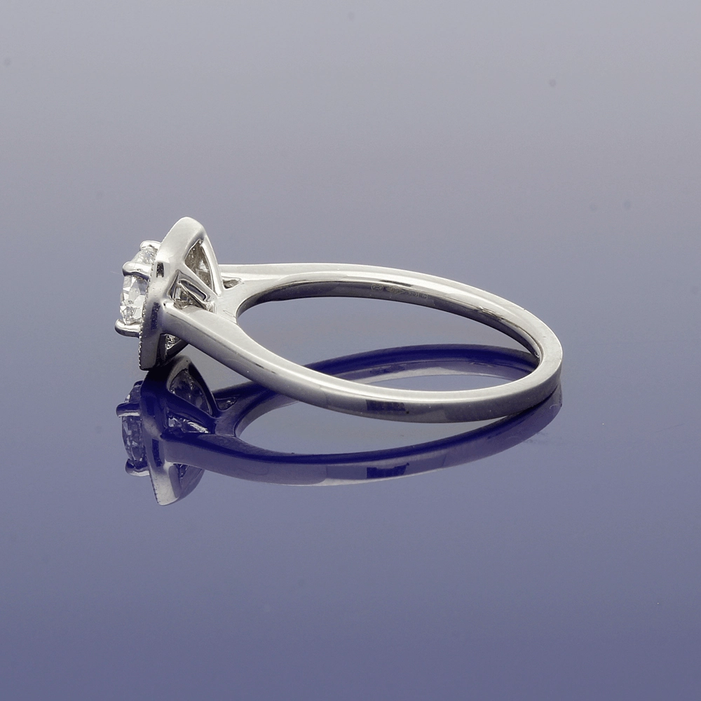 Platinum Diamond Halo Cluster Ring