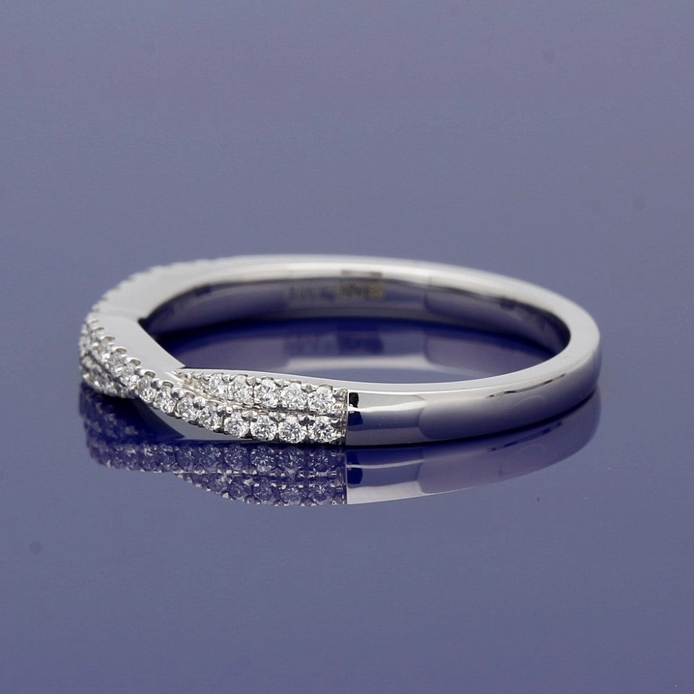 Platinum Diamond Infinity Twist Half Eternity Ring