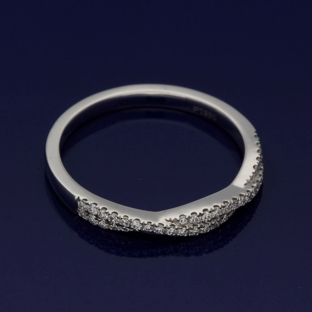 Platinum Diamond Infinity Twist Half Eternity Ring