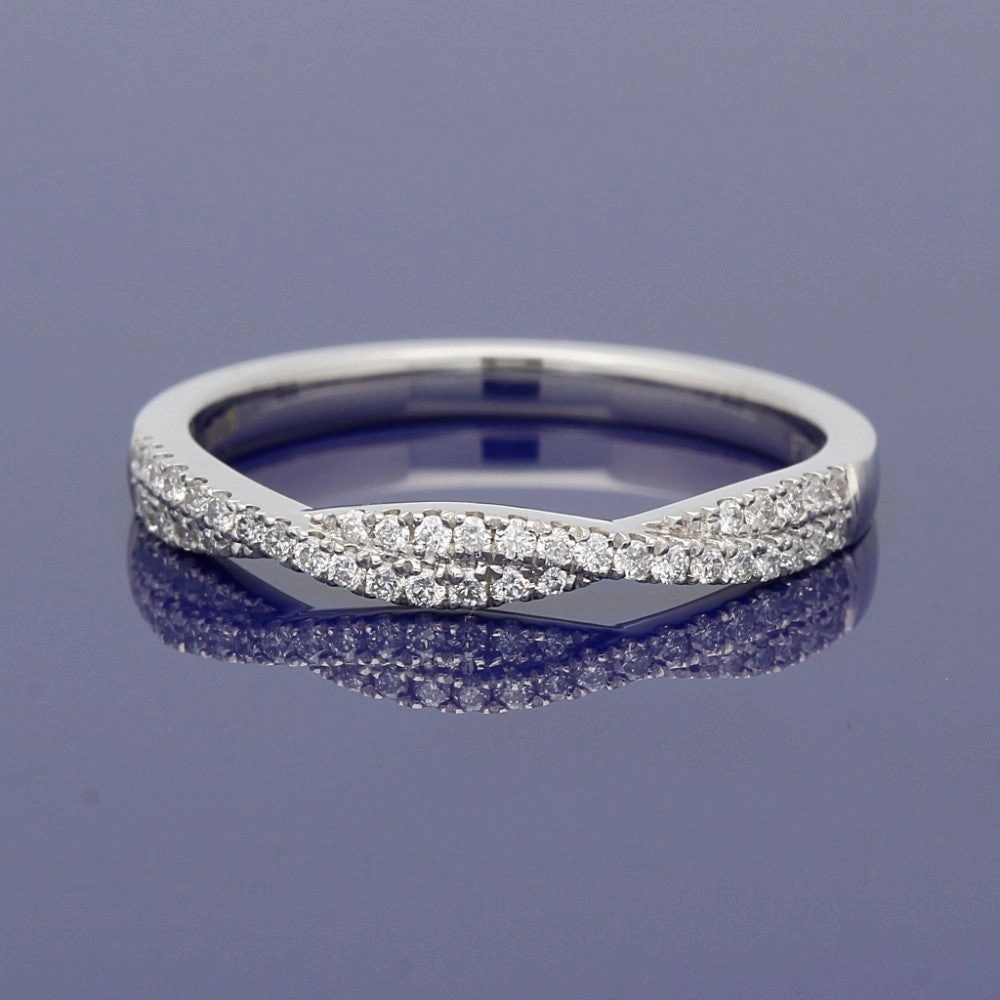 Platinum Diamond Infinity Twist Half Eternity Ring
