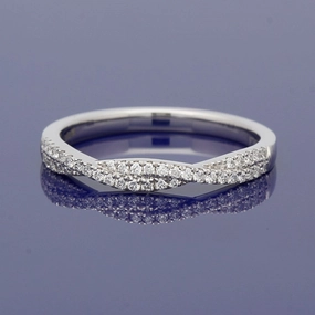 Platinum Diamond Infinity Twist Half Eternity Ring