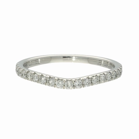 Platinum Diamond Micro Claw Curved Half Eternity Ring