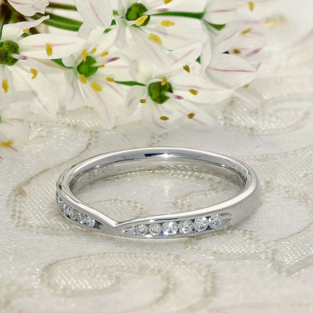Platinum Diamond Shaped Half Eternity Ring
