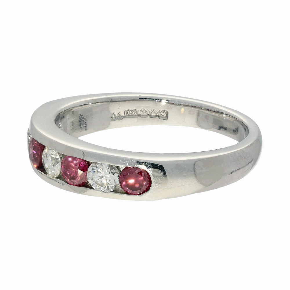 Platinum Fancy Pink Diamond & White Diamond Half Eternity Ring