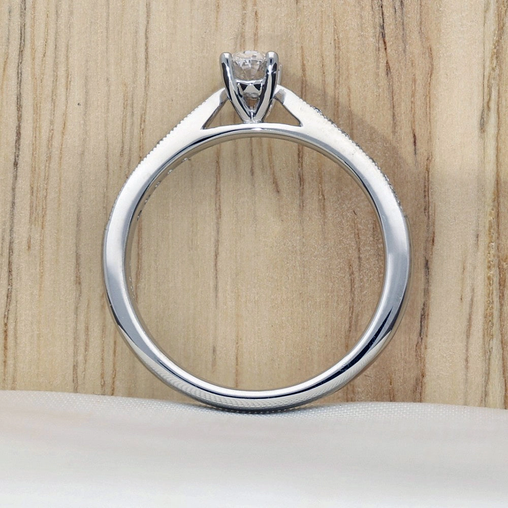 Platinum GIA Certificated 0.30ct Oval Diamond Solitaire Ring with Diamond Shoulders