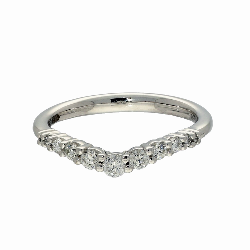 Platinum Graduated Diamond Wishbone Half Eternity Ring