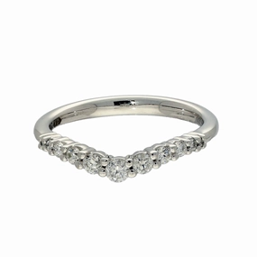 Platinum Graduated Diamond Wishbone Half Eternity Ring