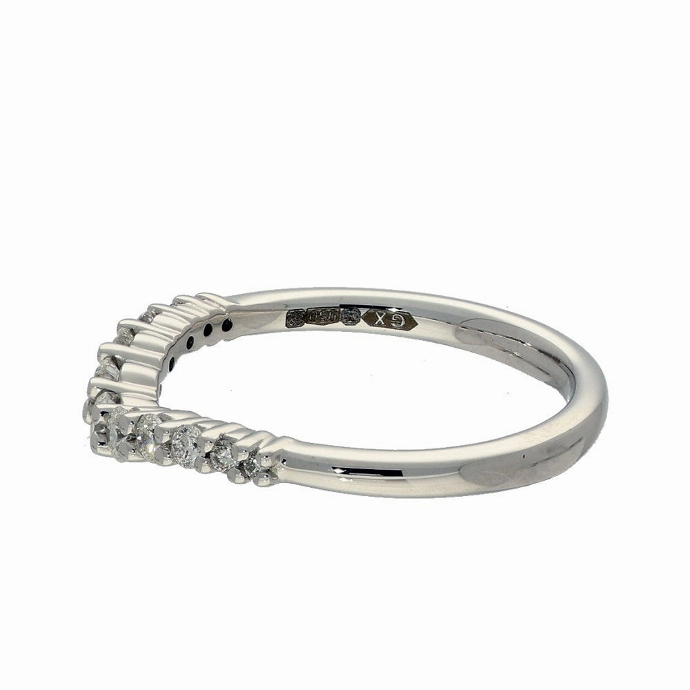 Platinum Graduated Diamond Wishbone Half Eternity Ring