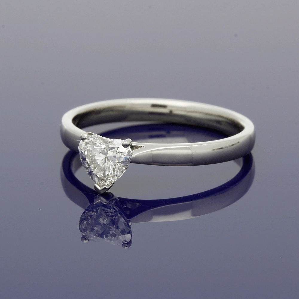 Platinum Heart Shape 0.57ct Diamond Solitaire Engagement Ring - Certificated
