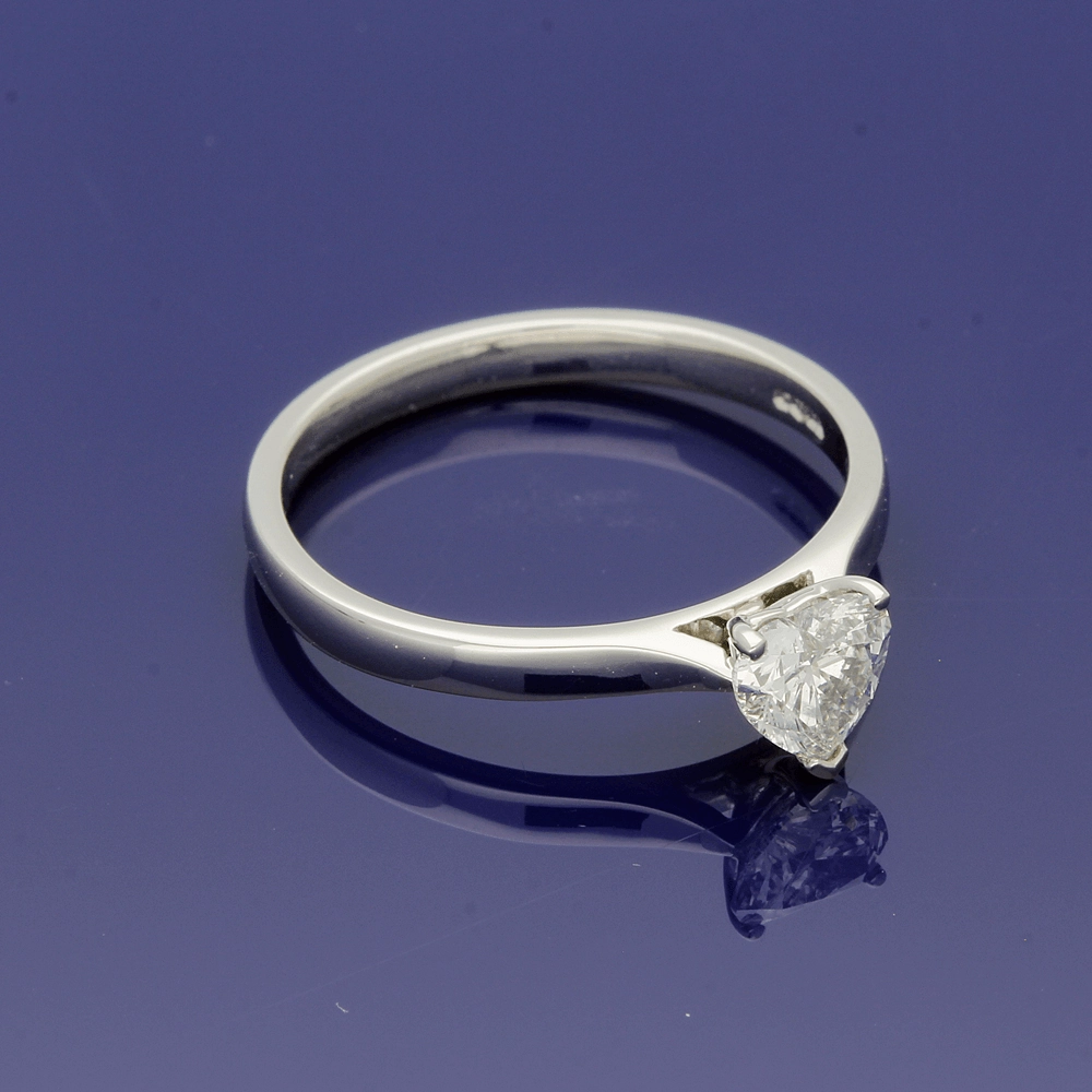 Platinum Heart Shape 0.57ct Diamond Solitaire Engagement Ring - Certificated