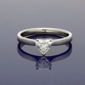 Platinum Heart Shape 0.57ct Diamond Solitaire Engagement Ring - Certificated