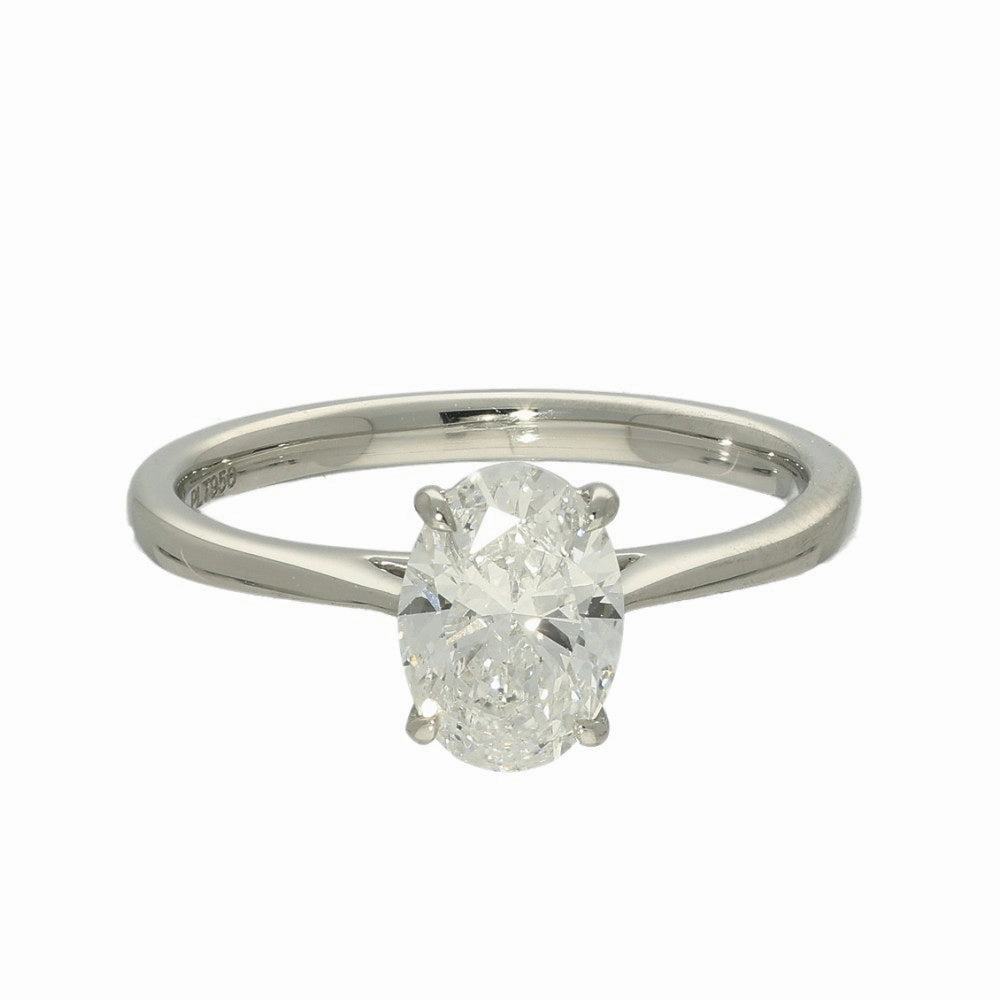 Platinum Laboratory-Grown 1.25ct Oval Cut Diamond Solitaire Ring
