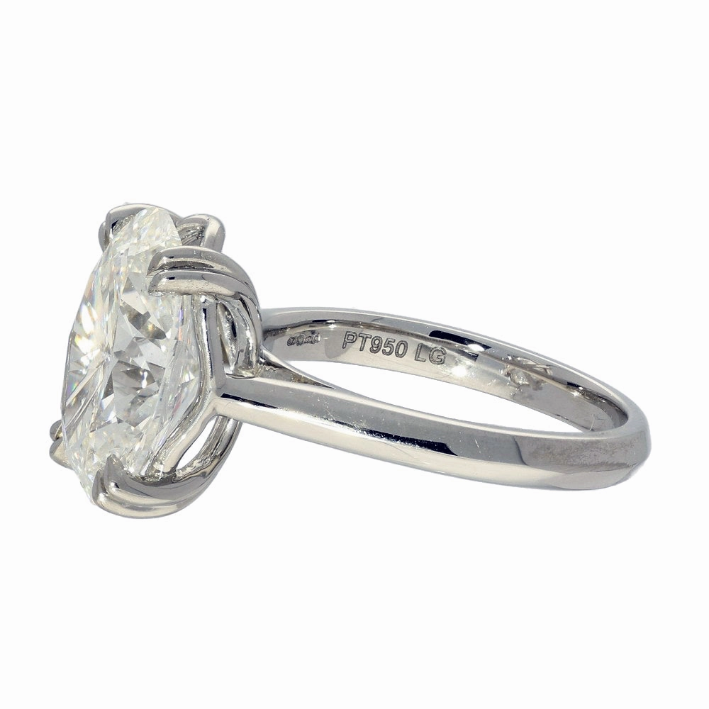 Platinum Laboratory-Grown 5ct Oval Cut Diamond Solitaire Ring