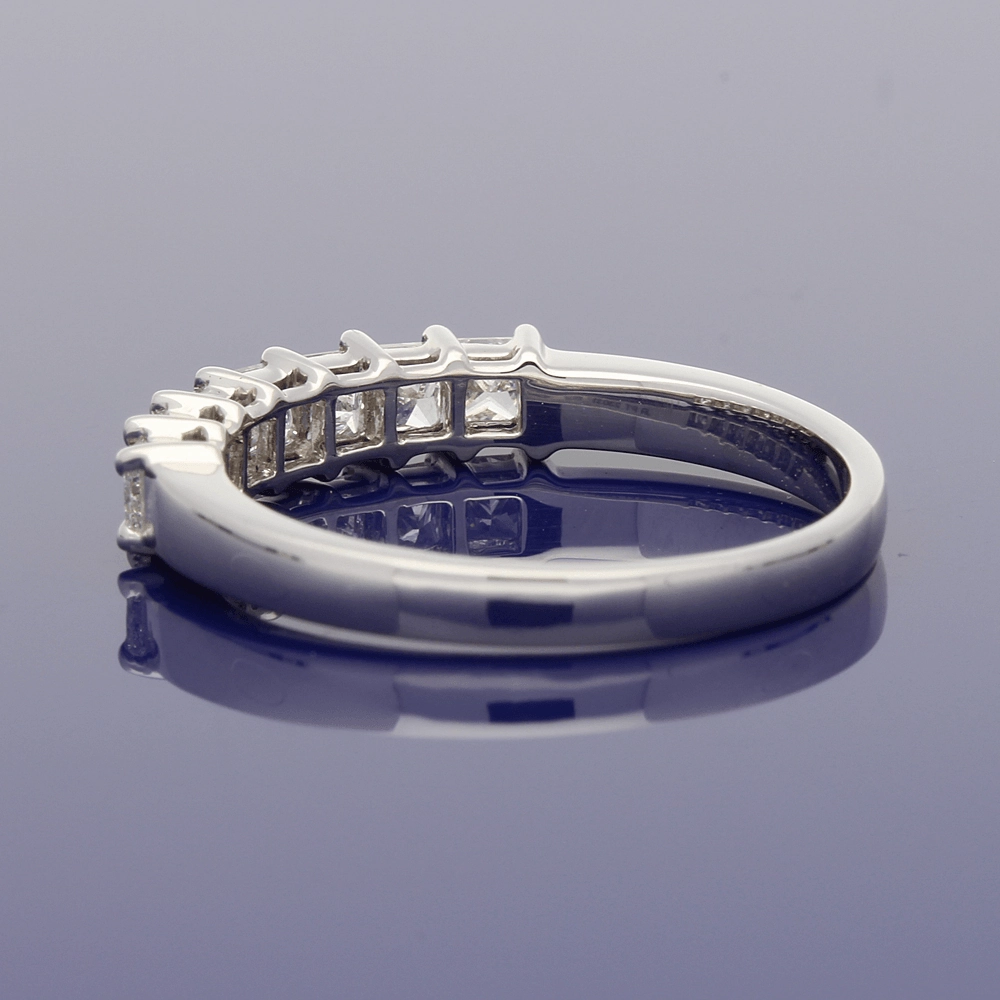 Platinum Princess Cut Diamond 7-Stone Half Eternity Ring