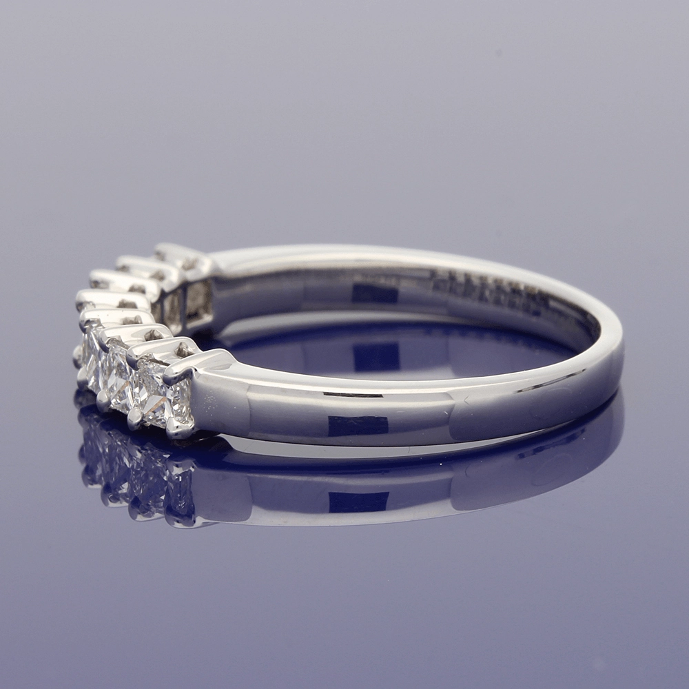 Platinum Princess Cut Diamond 7-Stone Half Eternity Ring