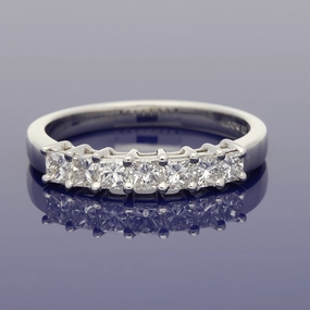 Platinum Princess Cut Diamond 7-Stone Half Eternity Ring