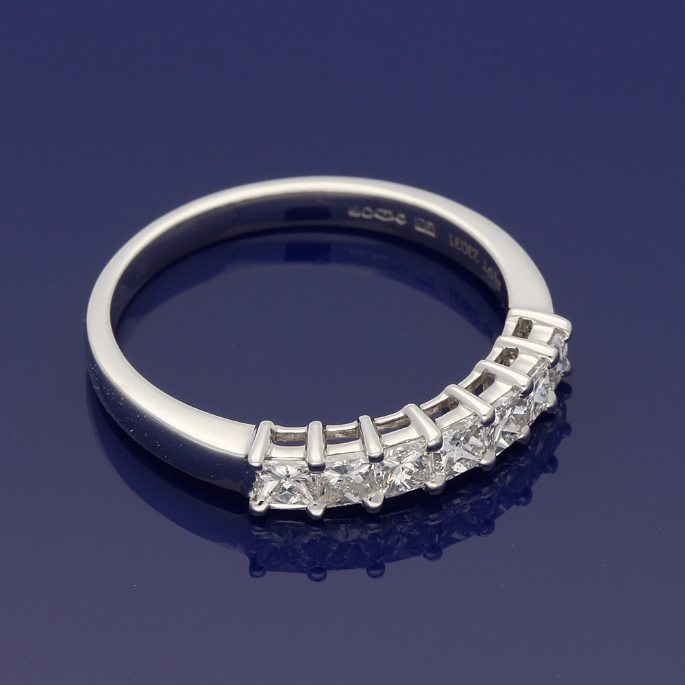 Platinum Princess Cut Diamond 7-Stone Half Eternity Ring