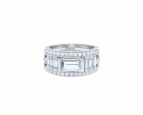Platinum ring with diamonds