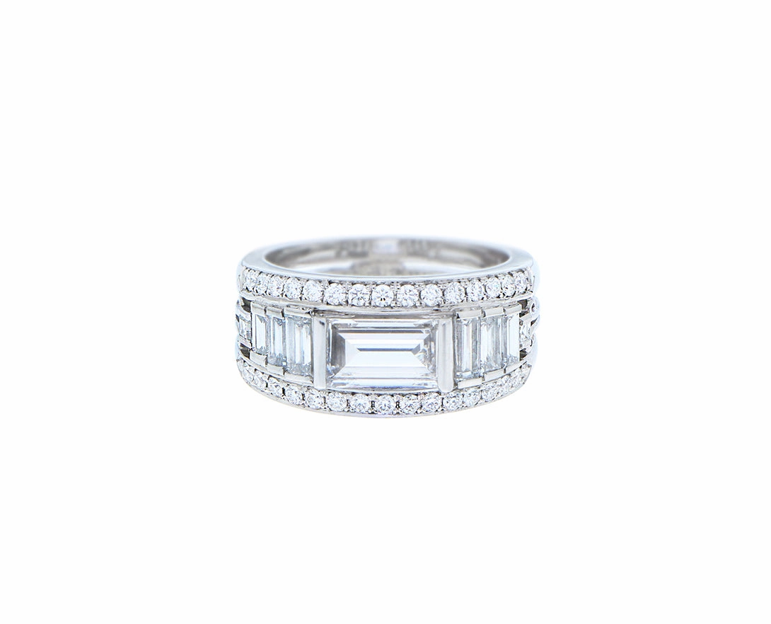 Platinum ring with diamonds