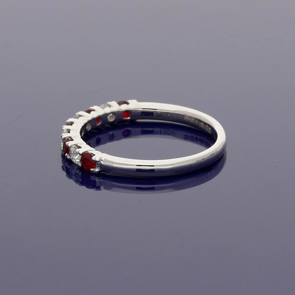 Platinum Ruby & Diamond Half Eternity Ring