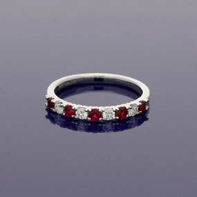 Platinum Ruby & Diamond Half Eternity Ring